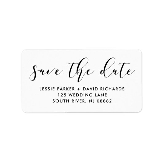 Fijne liefde | Elegante kalligrafie Bewaar de datu Etiket (Voorkant)