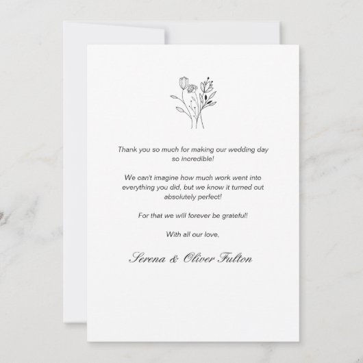 Fijne liefde en Bedankt Bindende Floral Whimsical (Achterkant)