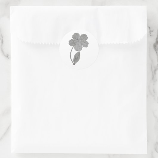 Fijne Lijn Botanische Bloem Sticker (Tas)