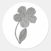 Fijne Lijn Botanische Bloem Sticker (Voorkant)