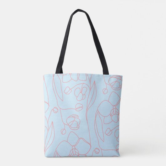 Fijne lijnbloei tote bag (Achterkant)