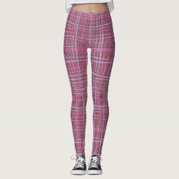 Fijne lijnen Geruite patroon C09.pink op Bruin Leggings