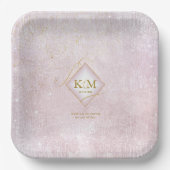 Fijne Lijnen Goud Abstracte Trouw V2 Muave ID867 Papieren Bordje (Voorkant)