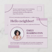 Fijne Lijnen Introductie Makelaar Roze Briefkaart (Voorkant / Achterkant)