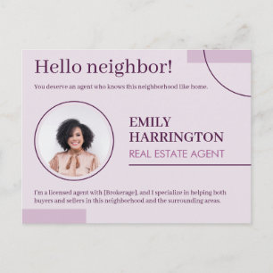 Fijne Lijnen Introductie Makelaar Roze Briefkaart