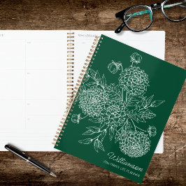 Fijne Lijnillustratie van Landelijke Bloem Planner
