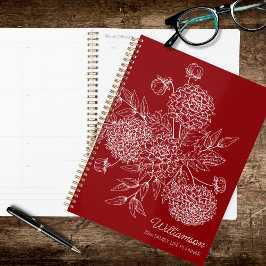 Fijne Lijnillustratie van Landelijke Bloem Planner