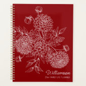 Fijne Lijnillustratie van Landelijke Bloem Planner (Voorkant)