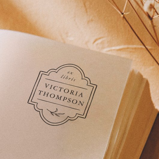 Fijne lijst Elegant Ex Libris Boekplaat Boek Zelfinktende Stempel