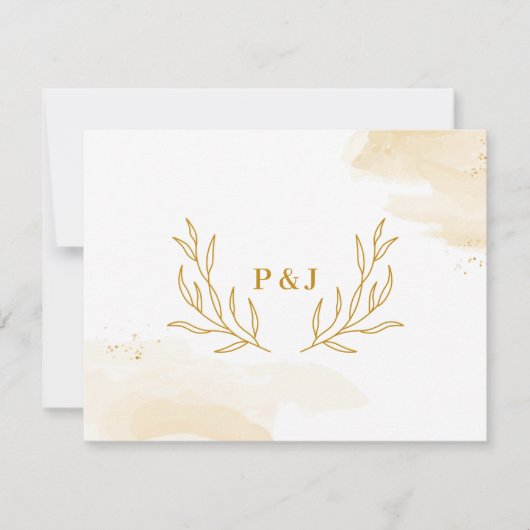 Fijne lineaire bladeren Weddenschap Hartelijk dank Bedankkaart (Voorkant)