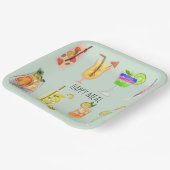 Fijne maaltijd leuke waterverf cocktail Birthday b Papieren Bordje (Gebogen)