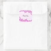 Fijne magenta bloesems Dank je wel Vierkante Sticker (Tas)