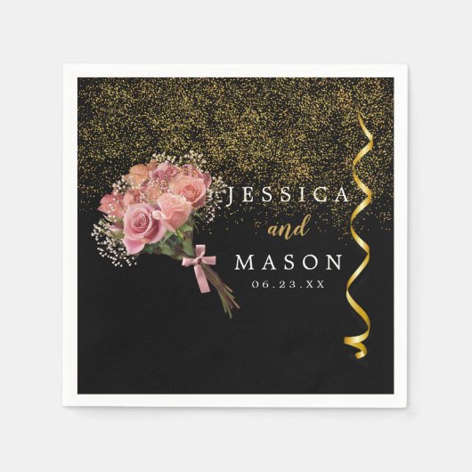 Fijne Magische Boeket Bruiloft Cocktail servetten (Voorkant)