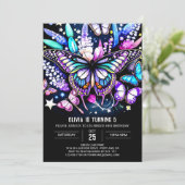 Fijne Magische Digitale Vlinder Verjaardag Kaart (Staand voorkant)