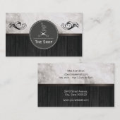 Fijne marmeren houten afwerking | Kapper Visitekaartje (Voorkant / Achterkant)