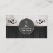 Fijne marmeren houten afwerking | Kapper Visitekaartje (Voorkant)