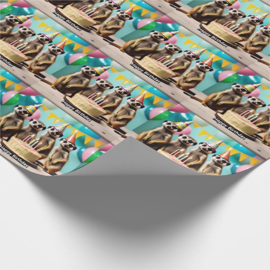 Fijne Meerkat verjaardag, Cadeaupapier (Hoek)