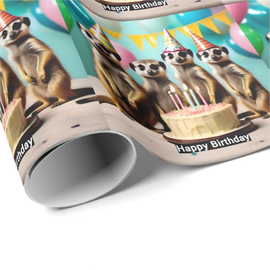 Fijne Meerkat verjaardag, Cadeaupapier (Rol Hoek)