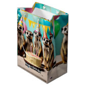 Fijne Meerkat verjaardag, Medium Cadeauzakje (Achterkant Gekanteld)