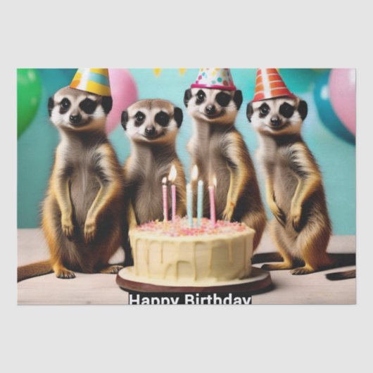Fijne Meerkat verjaardag, Tissuepapier (Voorkant)