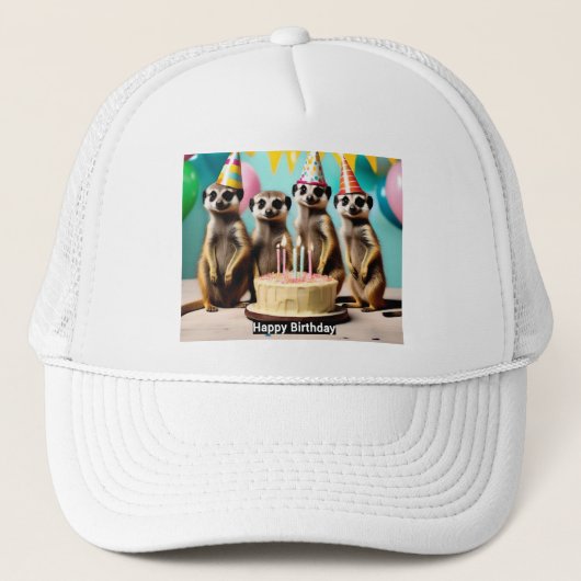 Fijne Meerkat verjaardag, Trucker Pet (Voorkant)