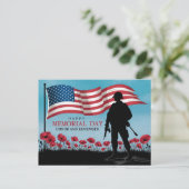 Fijne Memorial Day Rode Klaprozen Militair Briefkaart (Staand voorkant)