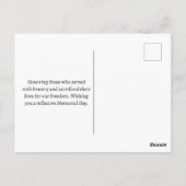 Fijne Memorial Day Rode Klaprozen Militair Briefkaart (Achterkant)