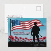 Fijne Memorial Day Rode Klaprozen Militaire Briefkaart (Voorkant / Achterkant)