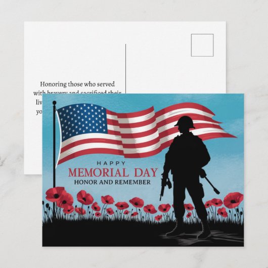Fijne Memorial Day Rode Klaprozen Militaire Briefkaart (Voorkant / Achterkant)