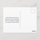 Fijne Memorial Day Rode Klaprozen Militaire Briefkaart (Achterkant)