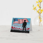 Fijne Memorial Day Rode Klaprozen Militaire Vouw Kaart (Gele Bloem)