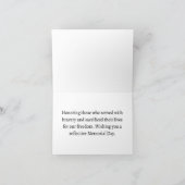 Fijne Memorial Day Rode Klaprozen Militaire Vouw Kaart (Binnen)