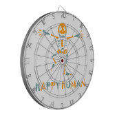 Fijne menselijke skelet keramisch tegels dartbord (Voorkant Links)