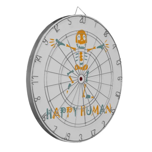 Fijne menselijke skelet keramisch tegels dartbord (Voorkant Links)