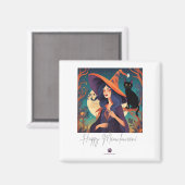 Fijne Meowloween! Magneet (Voorkant / Achterkant)