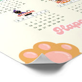 Fijne Mieuw Jaar 2025 muurkalender voor kattenlief Poster (Hoek)