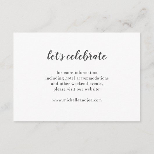 Fijne minimalistische behuizingskaart informatiekaartje (Voorkant)