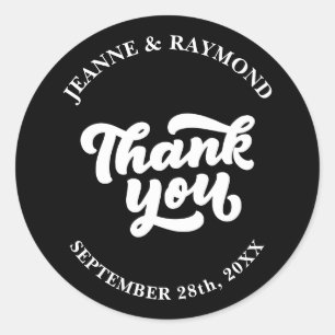 Fijne Minimalistische Dankjewel Bruiloft Geschenk  Ronde Sticker