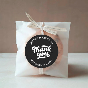 Fijne Minimalistische Dankjewel Bruiloft Geschenk  Ronde Sticker