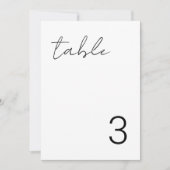 Fijne minimalistische, eenvoudige tabelnummerkaart kaart (Voorkant)