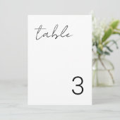 Fijne minimalistische, eenvoudige tabelnummerkaart kaart (Staand voorkant)