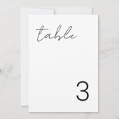 Fijne minimalistische, eenvoudige tabelnummerkaart kaart (Achterkant)