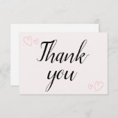 Fijne Minimalistische Kalligrafie Bruiloft Bedankkaart (Voorkant / Achterkant)