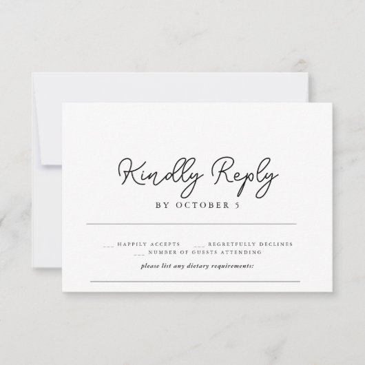 Fijne moderne elegante kaart voor RSVP (Voorkant)
