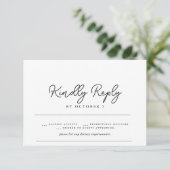 Fijne moderne elegante kaart voor RSVP (Staand voorkant)