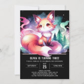 Fijne moderne Fox verjaardag Kaart (Voorkant)