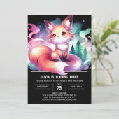 Fijne moderne Fox verjaardag Kaart (Staand voorkant)