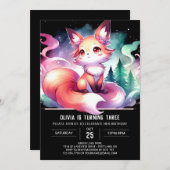 Fijne moderne Fox verjaardag Kaart (Voorkant / Achterkant)