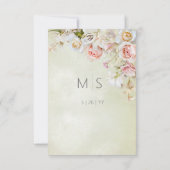 Fijne Moderne Roze Blush Roos & Lily Green Save The Date (Achterkant)