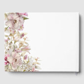 Fijne Moderne Roze Blush Roos & Lily Wedding Gastenboek (Achterkant)